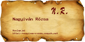 Nagyiván Rózsa névjegykártya